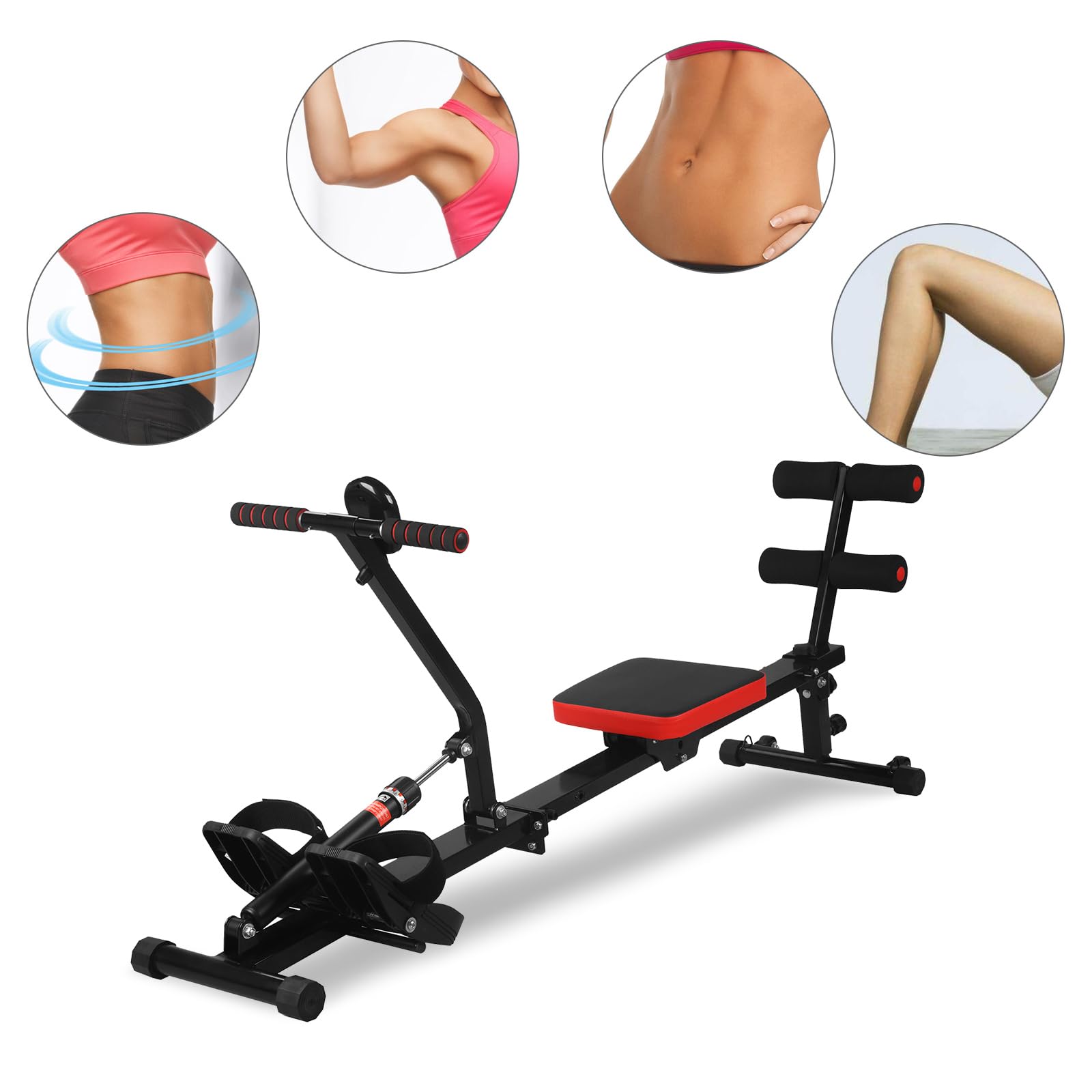 Rudergerät für Zuhause, Klappbar Rudergerät mit 12 Widerstandsstufen, LCD Monitor für das Heimtraining, Max Belastung 120 kg (1)