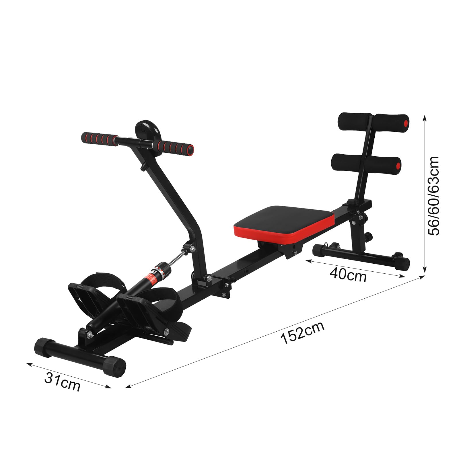 Rudergerät für Zuhause, Klappbar Rudergerät mit 12 Widerstandsstufen, LCD Monitor für das Heimtraining, Max Belastung 120 kg (1)
